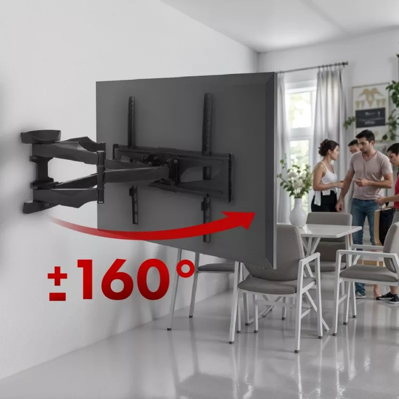 Uchwyt ścienny do telewizora MACLEAN MC-781 dla ekranów 66–177,8 cm (26–70 cali), odchylenie -12–2°, VESA 100x100–400x400, maks. obciążenie 45 kg, czarny