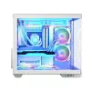 PC case MODECOM Volcano Panorama Midi Tower biały — micro ATX, szkło hartowane, ARGB, USB-C, obsługa GPU 400 mm