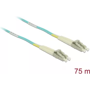 DELOCK InfiniBand / kabel światłowodowy 75 m MMF OM3 2x LC – kolor aqua