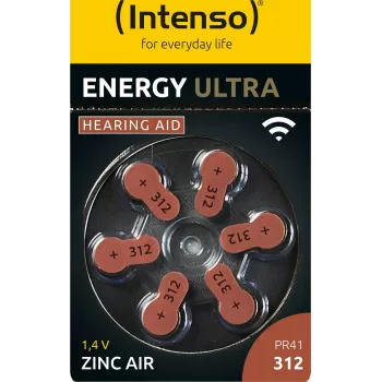 Intenso A312 Energy bateria do aparatu słuchowego 6 szt. blister - bateria - 148 mAh bateria jednorazowa 312 cynkowo-węglowa (7504436)