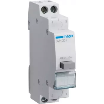 Hager SVN351. Nennstrom: 16 A. Internationale Schutzart (IP-Code): IP20. Breite: 17,5 mm, Höhe: 83 mm (SVN351)