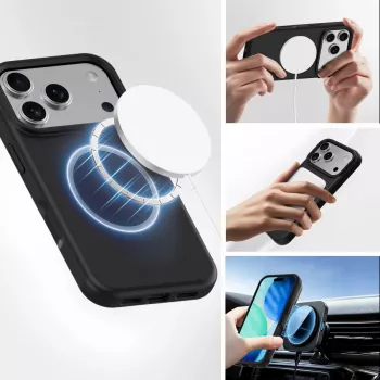 Etui brzegowe 4smarts Cupertino iPhone 17 Pro czarne 16 cm