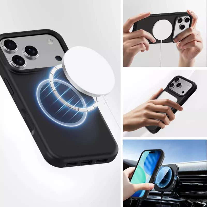 Etui brzegowe 4smarts Cupertino iPhone 17 Pro czarne 16 cm