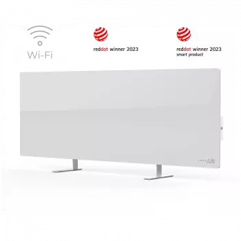 AENO Premium Eco Smart Heater, 700W, Szkło hartowane, Ogrzewanie na podczerwień + konwekcja, Typ wtyczki: Europa (E/F), BIAŁY