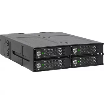 ICY DOCK - ToughArmor MB720MK-B V3 - 4x PCIe 4.0 M.2 NVMe do 4x OCuLink w 1x 5,25-calowej zatoce mobilnej ramce metal czarny z zamkiem na klucz (kompatybilny z trybem tri-mode)