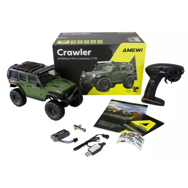 RC crawler Amewi AMXRock 4WD 1:16 RTR, zielony