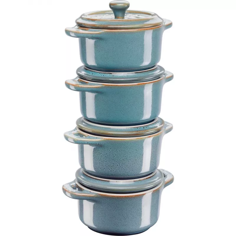 Staub Mini Cocotte Round, 4 szt. - 200ml, Antique Turquoise