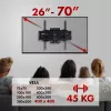 Uchwyt ścienny do telewizora MACLEAN MC-781 dla ekranów 66–177,8 cm (26–70 cali), odchylenie -12–2°, VESA 100x100–400x400, maks. obciążenie 45 kg, czarny