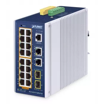 Przełącznik zarządzalny PLANET IP30 16-portowy L2/L4 Gigabit Ethernet PoE