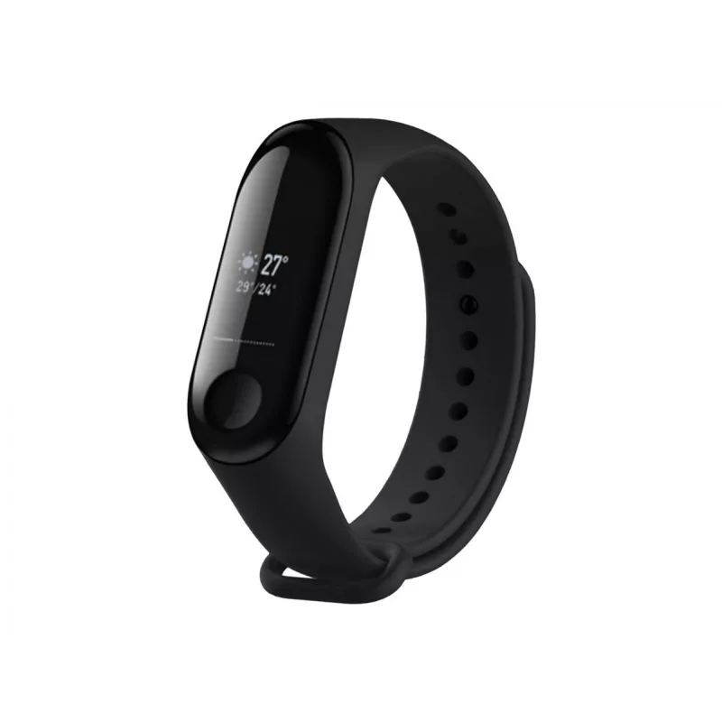 Silicone strap FIXED dla Xiaomi Mi Band 3/4 — Czarny, zamienny elastyczny wytrzymały silikon
