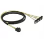 Kabel SCSI DeLOCK 85685 Czarny Żółty 1 m 1 x Mini SAS HD SFF-8643 4 x SATA 7 pin