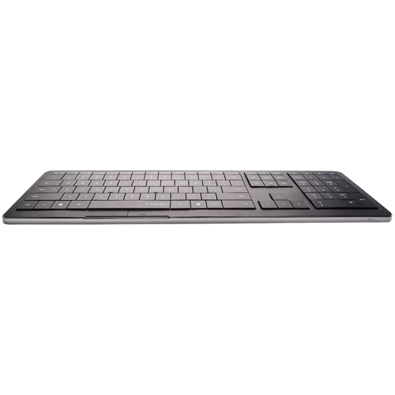 Bezprzewodowa klawiatura CLEVETURA CLVX 1 Touch-On-Keys AI, układ ANSI US Windows, przełączniki nożycowe, aluminiowa obudowa, interaktywne RGB