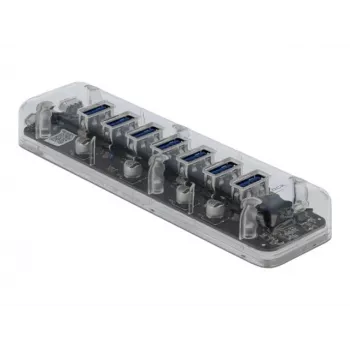 Hub USB DeLOCK 64088 Transparent USB 3.2 Gen 1 Micro-B