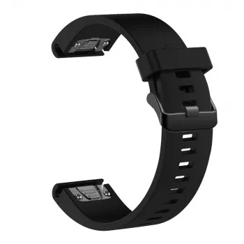 Silikonowy pasek do zegarka FIXED do Garmin QuickFit 20 mm, czarny