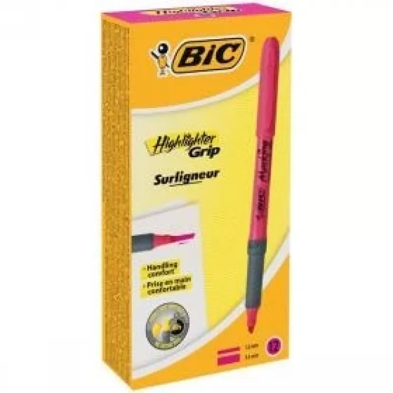 Zakreślacz BIC FLEX różowy, opakowanie 12 szt. 494879