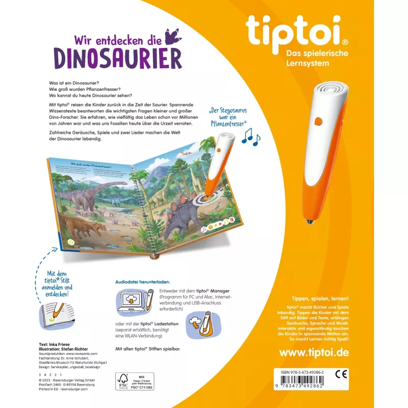 tiptoi Odkrywamy dinozaury, Książeczka edukacyjna