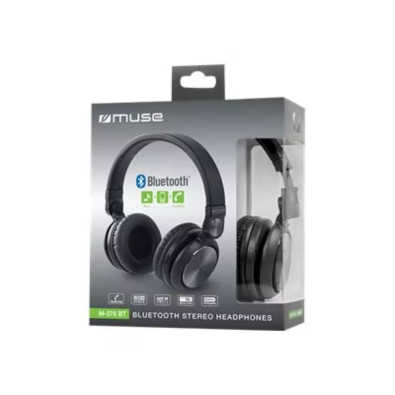 Słuchawki/nauszniki Muse M-276BT Przewodowe i Bezprzewodowe pałąkowe Rozmowy/Muzyka Bluetooth Czarny