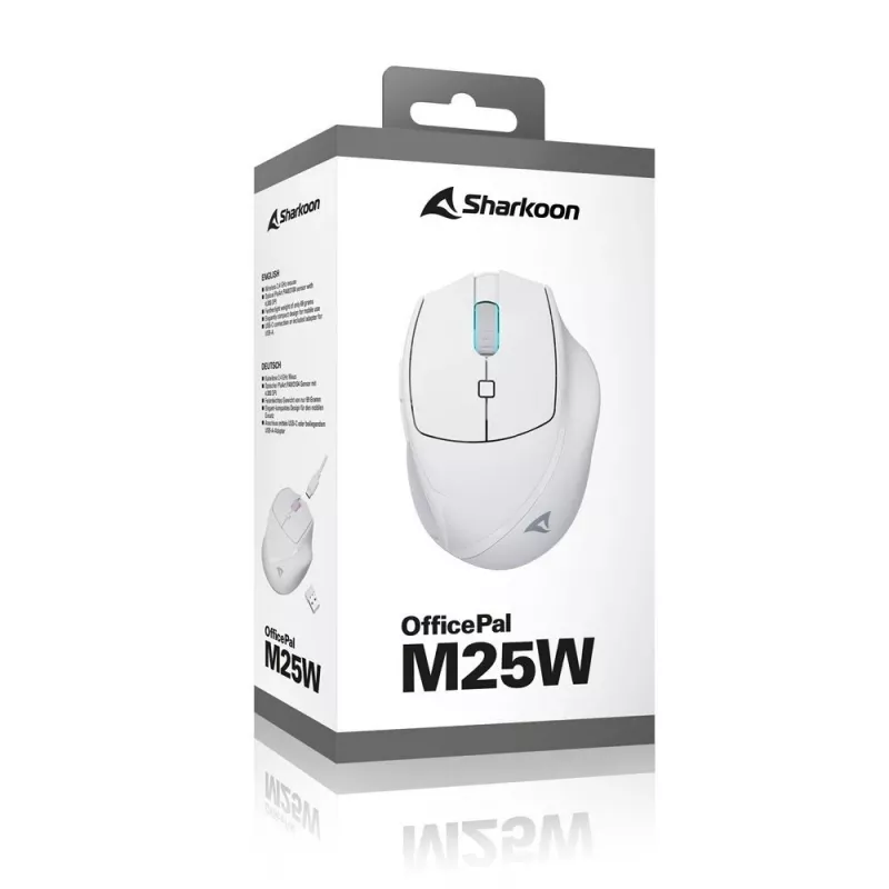 Sharkoon OfficePal M25W bezprzewodowa mysz biurowa, praworęczna, 4000 DPI