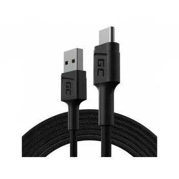 Kabel USB zielony Cell KABGC22 USB 2.0 1,2 m USB A USB C czarny