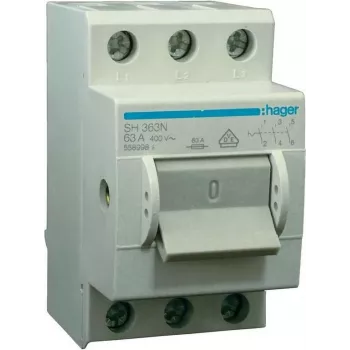 Hager Hauptschalter Grau 3polig 63 A 230 V/AC, 400 V/AC SH363N (SH363N)