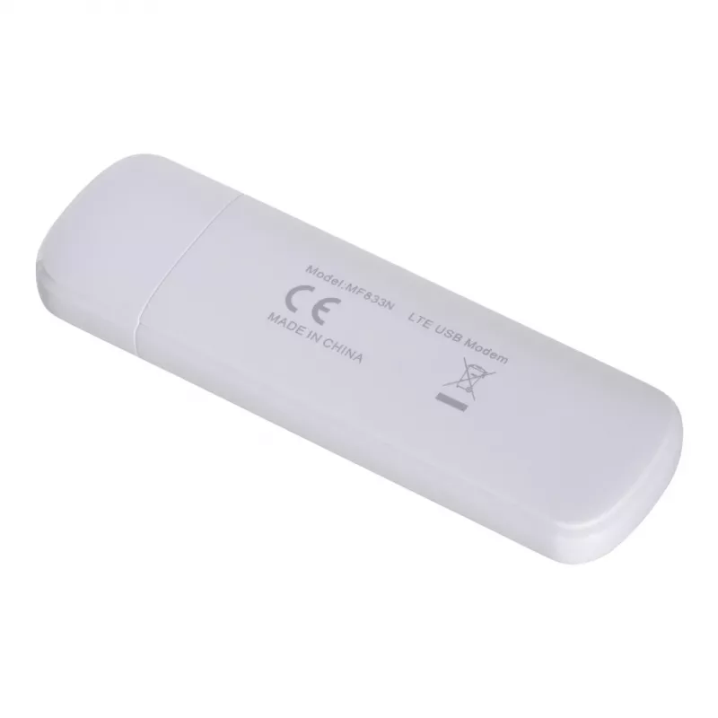 Modem komórkowy USB ZTE MF833N, przenośna obudowa USB, 4G LTE-FDD/TDD do 150 Mbps, obsługa HSUPA/2G, gniazdo microSD, biały