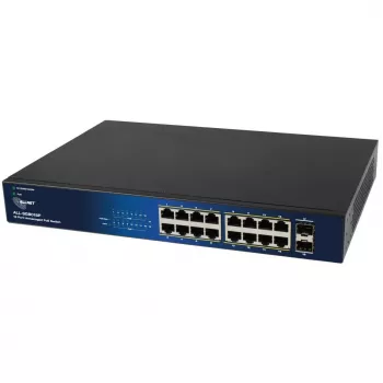 ALLNET 18-portowy Gigabitowy przełącznik PoE ALL-SG8018P — 16 portów PoE + 2 uplink, Gigabit Ethernet