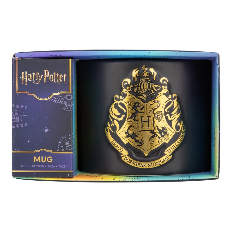 Kubek ceramiczny Paladone Hogwarts Crest Embossed – wytłoczony herb Hogwartu, standardowa pojemność 330–400 ml