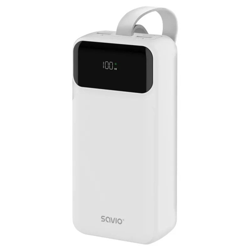Power bank SAVIO BA-11 litowo-jonowy 3000 mAh, 3,7 V, USB-C x2, biały