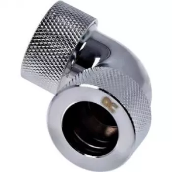 Alphacool HT 16mm HardTube Screw-In Fitting 90° L-connector - radełkowany - chrom (17297)