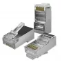 Złącze modularne RJ45 QOLTEC 54556 CAT6 FTP, srebrne, 18×22×11 mm, opakowanie 100 szt.