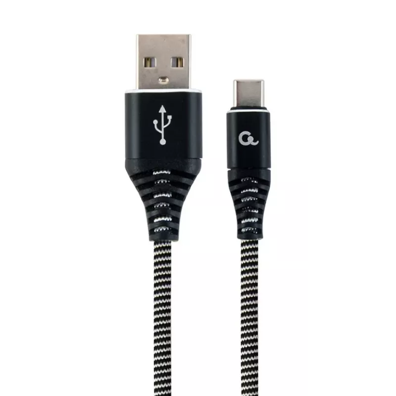 Kabel USB-C na USB 2.0 1m Czarno-Biały / CC-USB2B-AMCM-1M-BW GEMBIRD