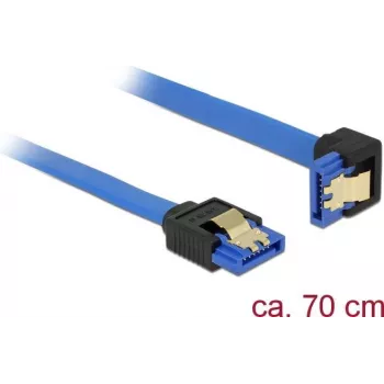 Kabel SATA DeLOCK 85092 0,7 m SATA 7-pin Czarny Niebieski