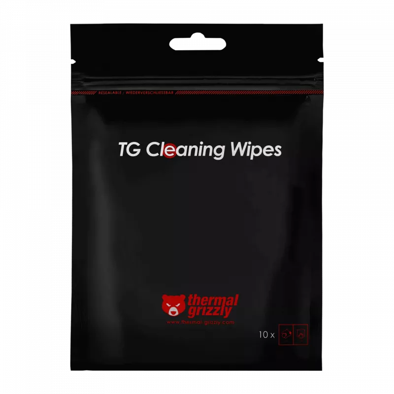 Thermal Grizzly TG-CW-10 chusteczki do czyszczenia pasty termicznej, 10 szt.
