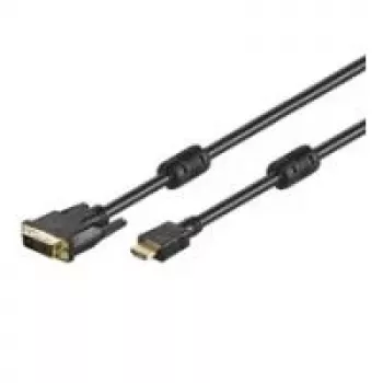 Wentronic Goobay Kabel HDMI™ / DVI-D, Czarny, 5 m - 19-styk. Wtyk HDMI™ > Wtyk DVI-D (18+1) (51582)