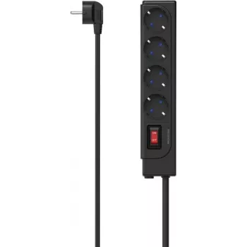 Hama 00223166 listwa zasilająca 1,5 m 4 gniazda AC Wewnętrzna Czarna