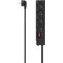 Hama 00223166 listwa zasilająca 1,5 m 4 gniazda AC Wewnętrzna Czarna