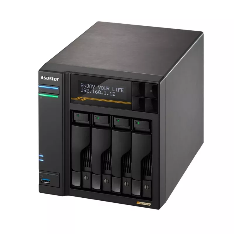 Asustor Lockerstor 4 Gen3 AS6804T 4-zatokowy NAS, AMD Ryzen V3C14, 16 GB DDR5 ECC, 2x 10GbE + 2x 5GbE