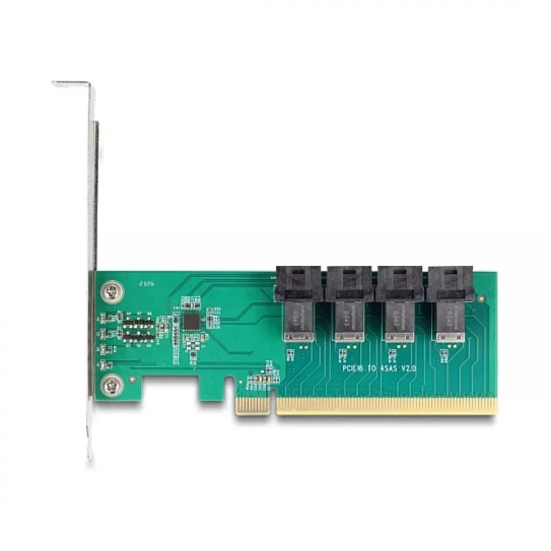 DELOCK karta bifurkacyjna PCIe x16 na 4× wewnętrzne SFF-8643 NVMe, niskoprofilowa