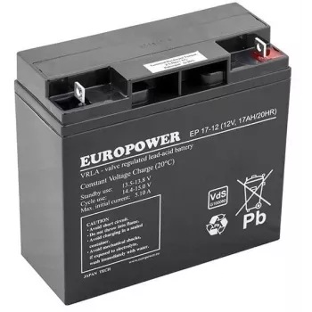 Akumulator AGM europower EP Series 12V 17Ah – żywotność 6–9 lat