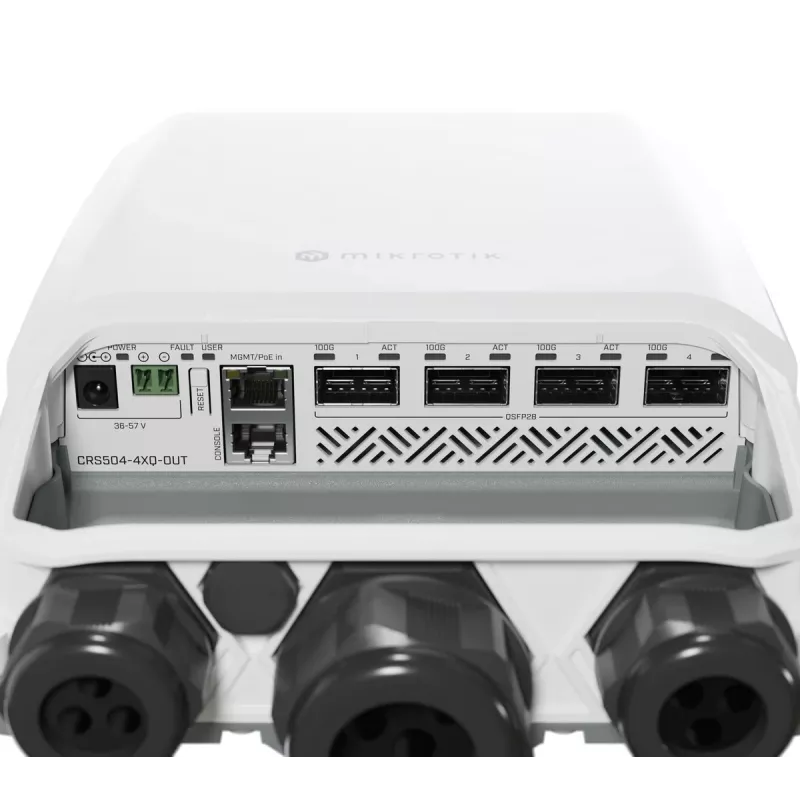 Mikrotik CRS504-4XQ-OUT przełącznik sieciowy zarządzalny L3 Fast Ethernet (10/100) Power over Ethernet (PoE) 1U Biały