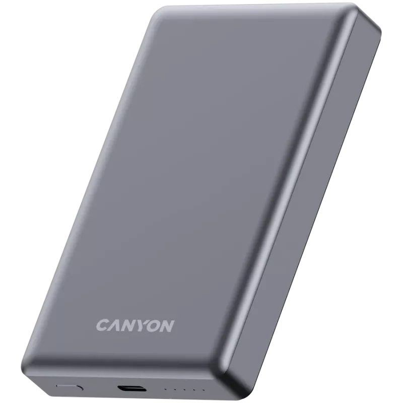 Canyon OnCharge 510 - Powerbank - 10.000 mAh - wejście USB-C - wyjście USB-C PD 20W + ładowanie bezprzewodowe magnetyczne