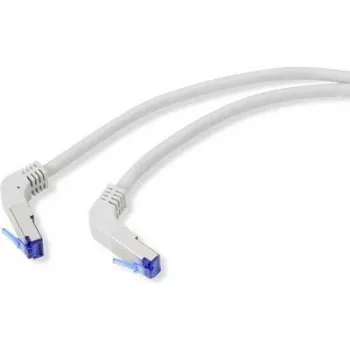 Renkforce RF-4892472 Kabel sieciowy RJ45, kabel krosowy CAT 6a S/FTP 0,50 m szary (RAL 7035) 90° w dół 1 szt. (RF-4892472)