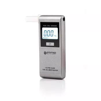 Alkomat ORO‑MED X12 PRO srebrny — alkomat bezdotykowy, zakres 0–4 g/L, LCD, baterie AAA