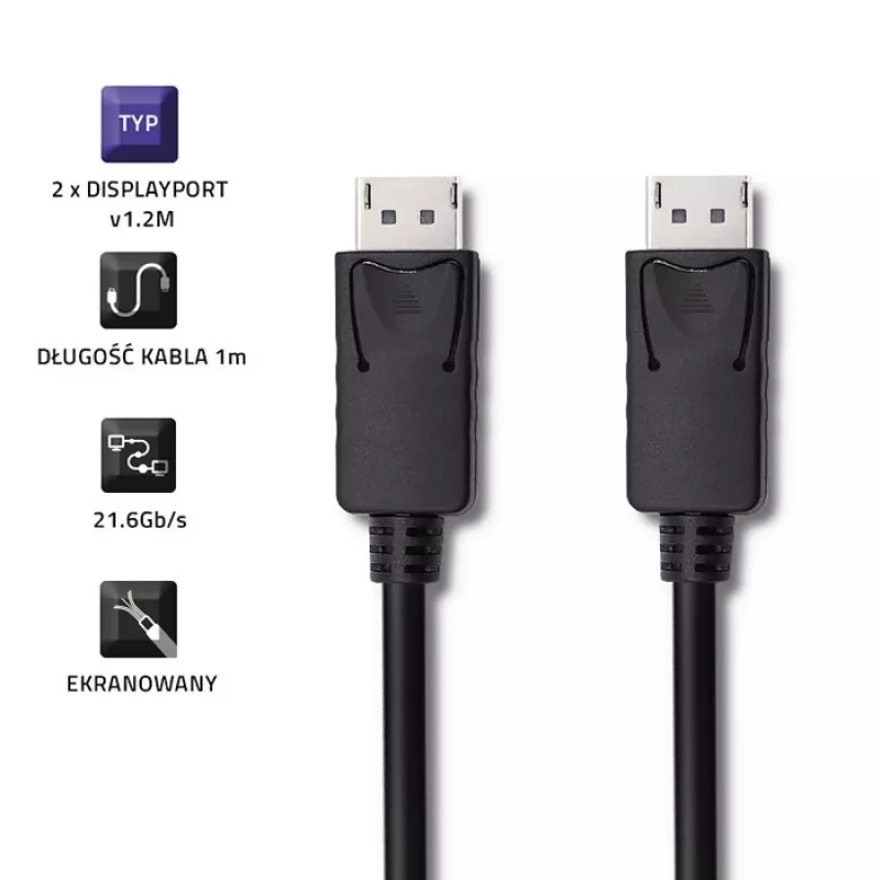 Kabel DisplayPort Qoltec 50373 2 m Czarny