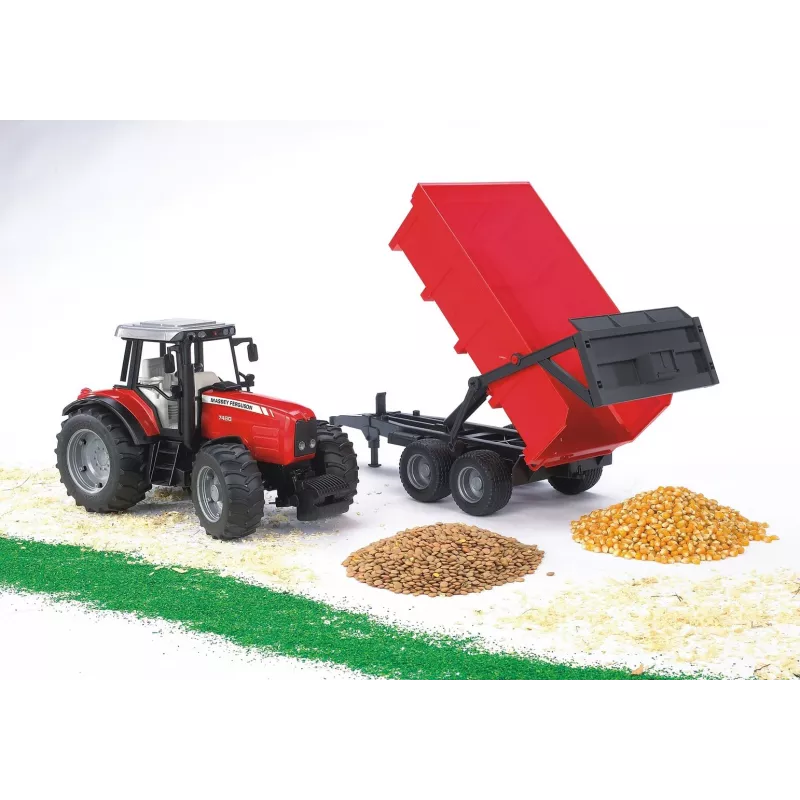 Model ciągnika BRUDER Massey Ferguson 7480 z wywrotką