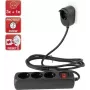Listwa zasilająca REV Multiple Socket Outlet 3+1 z włącznikiem, kabel 2 m, czarna