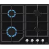 Gas hob Gorenje GT641KB, built-in 60 cm, 4 gas zones, tempered glass, cast iron grates, rotary knobs