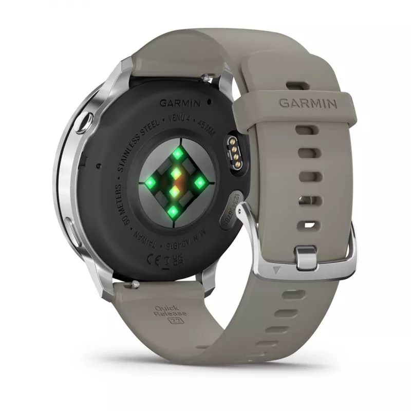Smartwatch Garmin Venu 4 1.4 cal AMOLED GPS Wi-Fi 45mm Srebrny