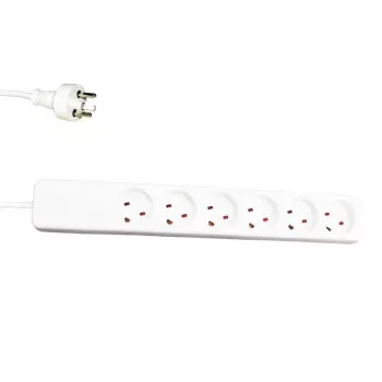 Przedłużacz Garbot 24155124-3EE 3m 6 gniazd AC Wewnętrzny Biały