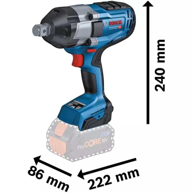 Bosch GDS 18V-1050 H Professional 1750 RPM Czarny, Niebieski
